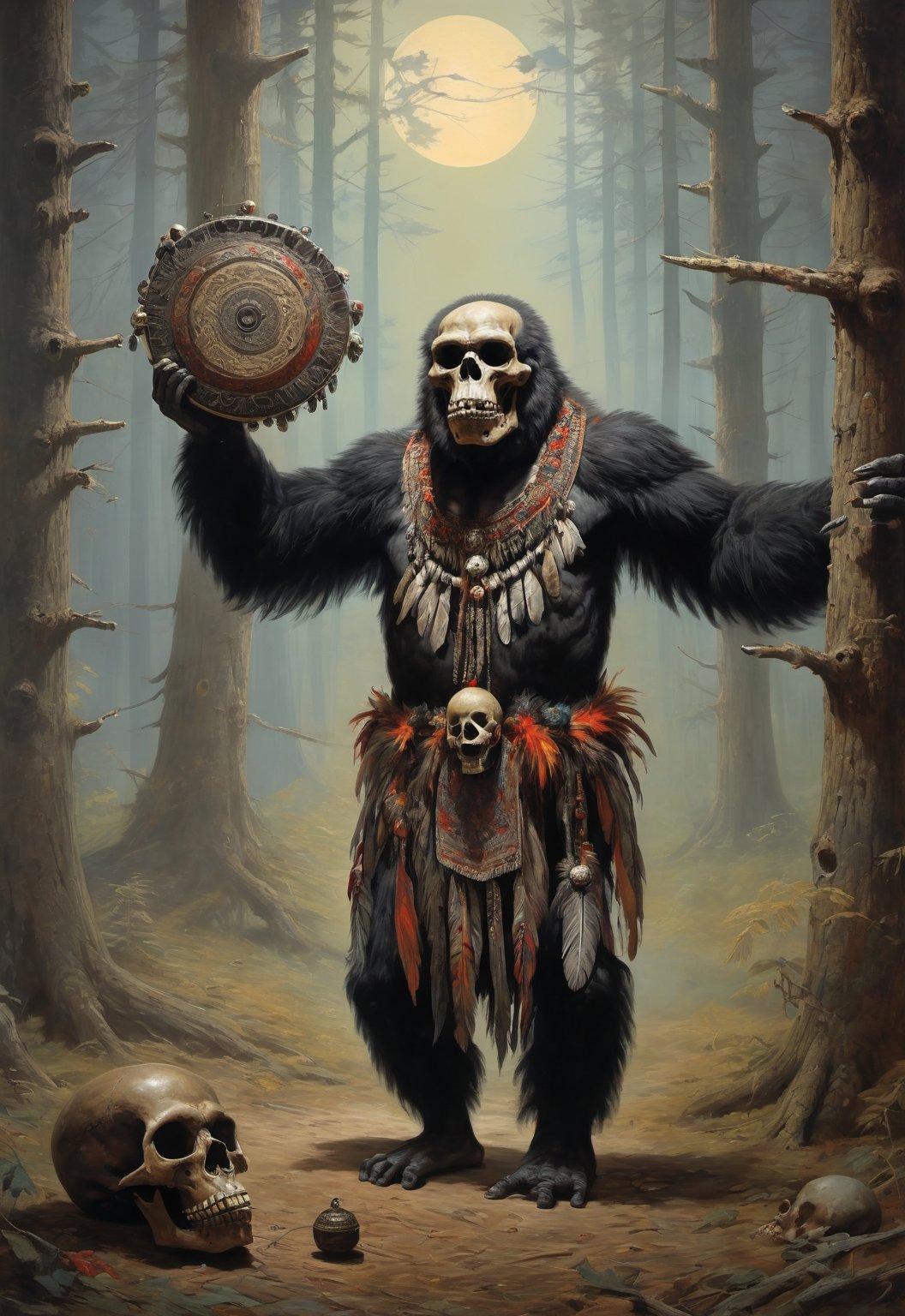 03755-1050926551-(best quality) detailed full body russian hero glowing eyes mutant gorilla shaman  (tambourine_1.4) and s(big ritual skull mask.jpg